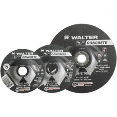 WALTER Surface Technologies - 24 Grit, 7" Wheel Diam, 1/4" Wheel Thickness, Type 27 Depressed Center Wheel - Aluminum Oxide, Resinoid Bond, 8,600 Max RPM - Exact Tooling