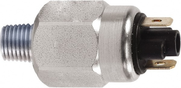 Anfield - SPST, 700 to 1,900 psi, Electromechanical Pressure and Level Switch - Adjustable Pressure, 42 VDC, 1/4 Inch Connector, Spade Terminal, For Use with Harsh Applications, Mobile Applications - Exact Tooling