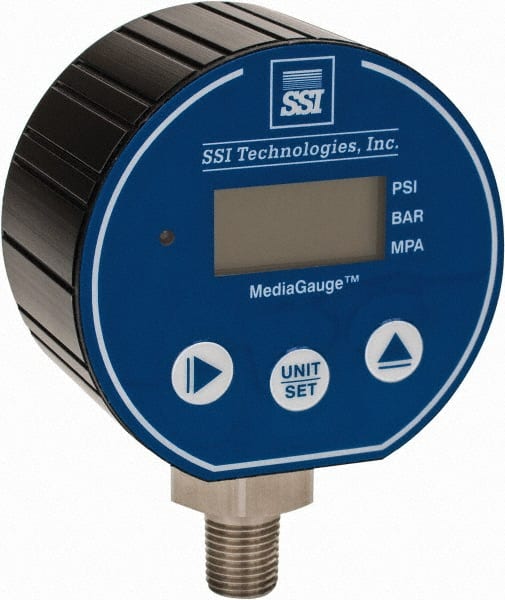 SSI Technologies - 3" Dial, 1/4 Thread, 0-100 Scale Range, Pressure Gauge - Lower Connection Mount, Accurate to 0.0025% of Scale - Exact Tooling