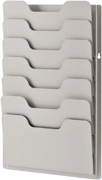 Sandusky Atlantic - 13-3/8" Wide x 2" Deep x 21-5/8" High, 7 Compartments, Steel Data Racks - Platinum, 12-5/8" Compartment Width x 3/4" Compartment Depth x 6-3/4" Compartment Height - Exact Tooling