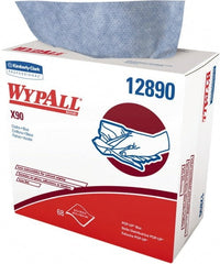 WypAll - X90 Dry Shop Towel/Industrial Wipes - Pop-Up, 16-3/4" x 8-1/4" Sheet Size, Blue - Exact Tooling