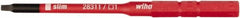 Wiha - 4mm Drive, #1 Square Screwdriver Bit - 75mm OAL - Exact Tooling
