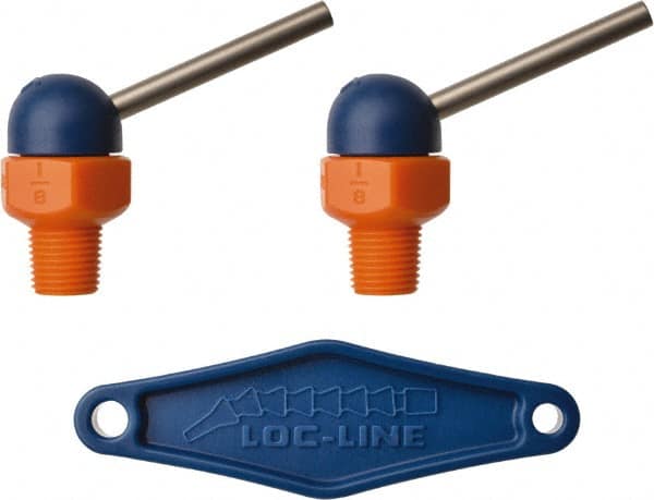 Loc-Line - 1/8" Hose Inside Diam, High-Pressure Coolant Hose Nozzle - NPT, for Use with Loc-Line Modular Hose System, 2 Pieces - Exact Tooling
