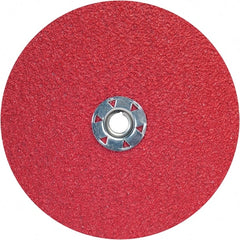 Norton - 7" Diam 5/8-11 Threaded Hole 50 Grit Fiber Disc - Ceramic Alumina, 8,600 Max RPM - Exact Tooling