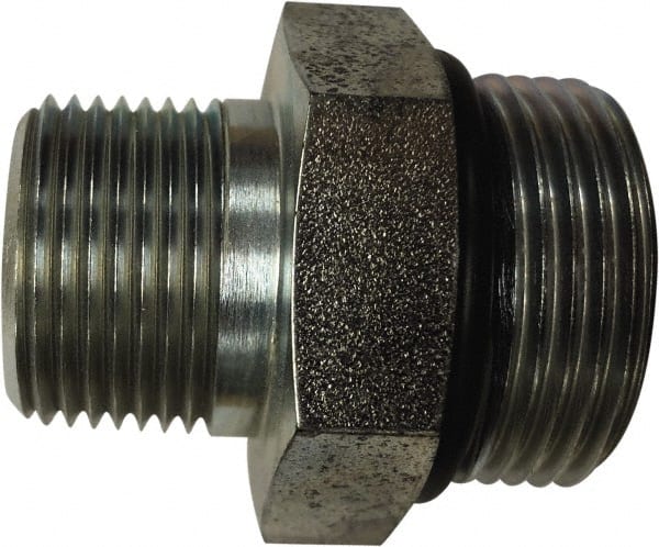 Parker - 1-5/16 - 12 x 1 Male Thread, Stainless Steel Industrial Pipe Hex Nipple - Male SAE-ORB x Male NPTF, 5,400 psi - Exact Tooling