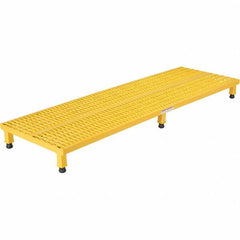 Vestil - 5" High x 24" Wide x 72" Deep, Yellow Step Stand - Steel, 500 Lb Capacity - Exact Tooling