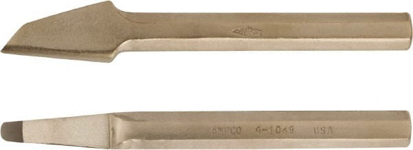 Ampco - 8" OAL x 1/2" Blade Width Nonsparking Groove Chisel - 1/2" Tip - Exact Tooling