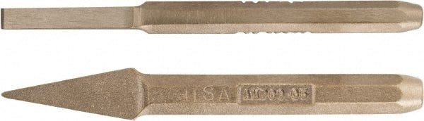 Ampco - 9" OAL x 5/8" Blade Width Nonsparking Cape Chisel - 5/8" Tip - Exact Tooling