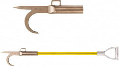 Ampco - 3 Lb Head Pike Pole with Hook - 48" OAL, 33" Long Handle, Fiberglass Straight Handle, 15" Long Head - Exact Tooling