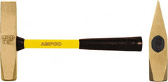 Ampco - 5 Lb Head Nonsparking Cutoff Hammer - 15" OAL, 15" Long Fiberglass Handle - Exact Tooling