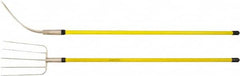 Ampco - Manure Fork with 54" Straight Fiberglass Handle - 9" Blade Width, 5 Tines, 13" Tine Length - Exact Tooling