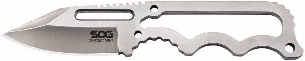 SOG Specialty Knives - 1-29/32" Long Blade, 5Cr15MoV Stainless Steel, Fine Edge, Fixed Blade Knife - 4.8" OAL, Stainless Steel Handle, Includes Hard Molded Nylon Sheath - Exact Tooling