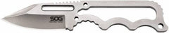 SOG Specialty Knives - 1-29/32" Long Blade, 5Cr15MoV Stainless Steel, Fine Edge, Fixed Blade Knife - 4.8" OAL, Stainless Steel Handle, Includes Hard Molded Nylon Sheath - Exact Tooling