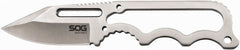 SOG Specialty Knives - 2-19/64" Long Blade, 5Cr15MoV Stainless Steel, Fine Edge, Fixed Blade Knife - 5.9" OAL, Stainless Steel Handle, Includes Hard Molded Nylon Sheath - Exact Tooling
