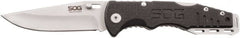 SOG Specialty Knives - 3-7/64" Blade, 7.1" OAL, Straight Clip Point Folding Knife - 4" Closed Length, G-10, 1 Blade, 1 Edge - Exact Tooling