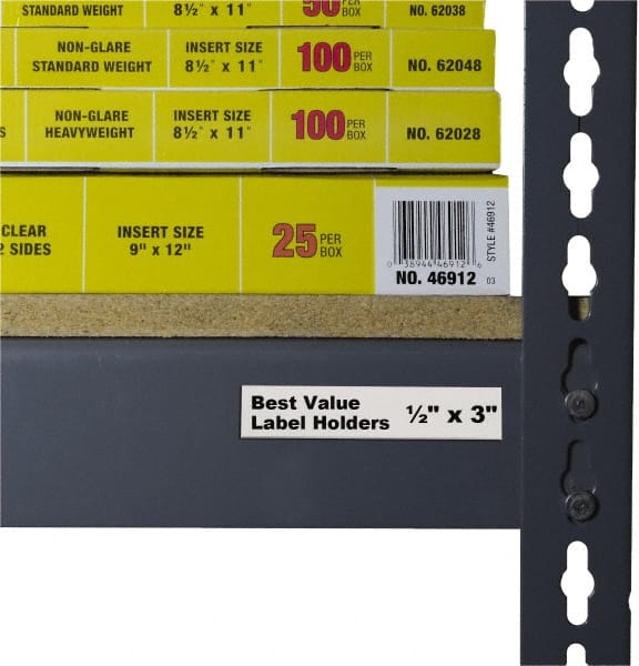 C-LINE - 3" Wide, Open Shelving Accessory/Component - Plastic, Clear Plastic Finish, 1/2" Long, Use with Any Shelf, Rack, Bin - Exact Tooling