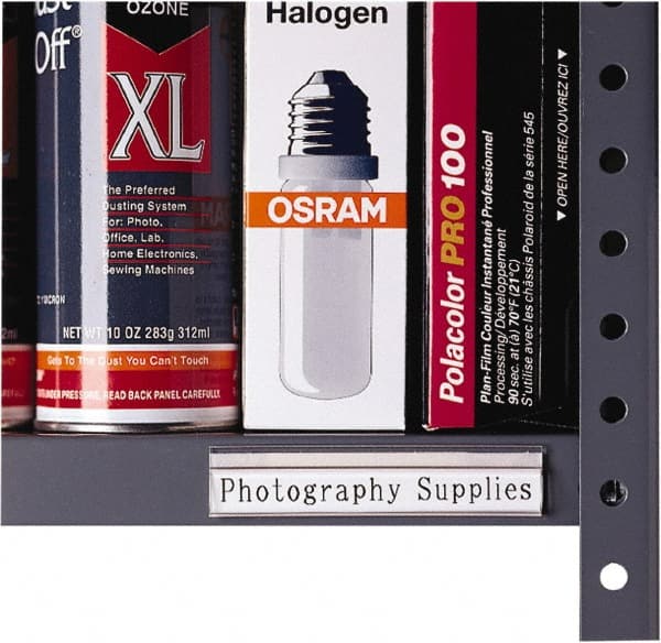 C-LINE - 7/8" Wide, Open Shelving Accessory/Component - Plastic, Clear Plastic Finish, 4" Long, Use with Files, Shelves, Bins - Exact Tooling