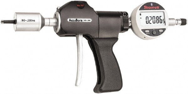 Starrett - Electronic Bore Gages Type: Pistol Grip Electronic Bore Gage Minimum Measurement (Decimal Inch): 0.1600 - Exact Tooling