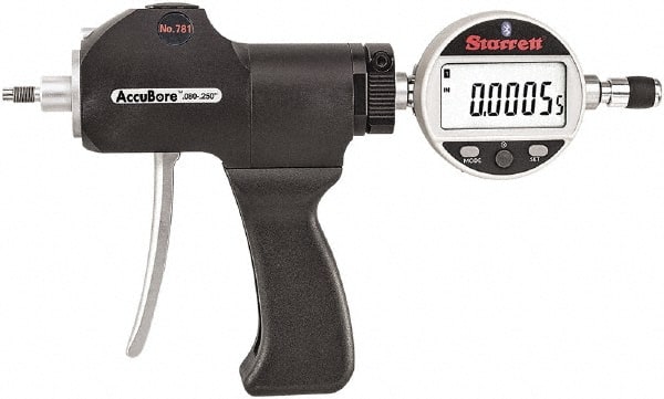 Starrett - Electronic Bore Gages Type: Pistol Grip Electronic Bore Gage Minimum Measurement (Decimal Inch): 0.0800 - Exact Tooling