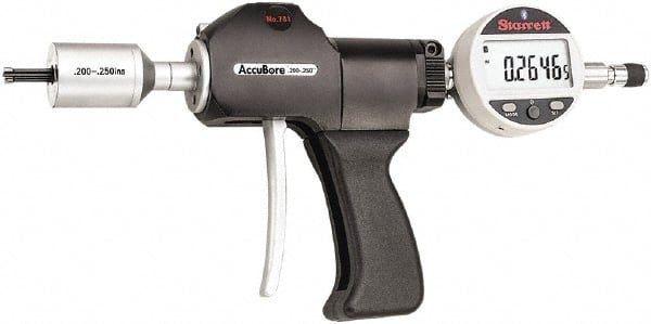 Starrett - Electronic Bore Gages Type: Pistol Grip Electronic Bore Gage Minimum Measurement (Decimal Inch): 0.2000 - Exact Tooling