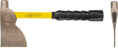 Ampco - 1-1/2 Lb Head Nonsparking Hatchet - 14" OAL, 4" Long Blade, 14" Long Handle, Fiberglass Cushion Grip Handle, 7" Long Head - Exact Tooling