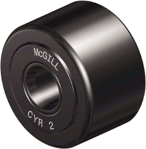 McGill - 1/4" Bore, 7/8" Roller Diam x 1/2" Roller Width, Steel Yoke Cam Follower - 1,660 Lb Dynamic Load Capacity, 9/16" Overall Width - Exact Tooling