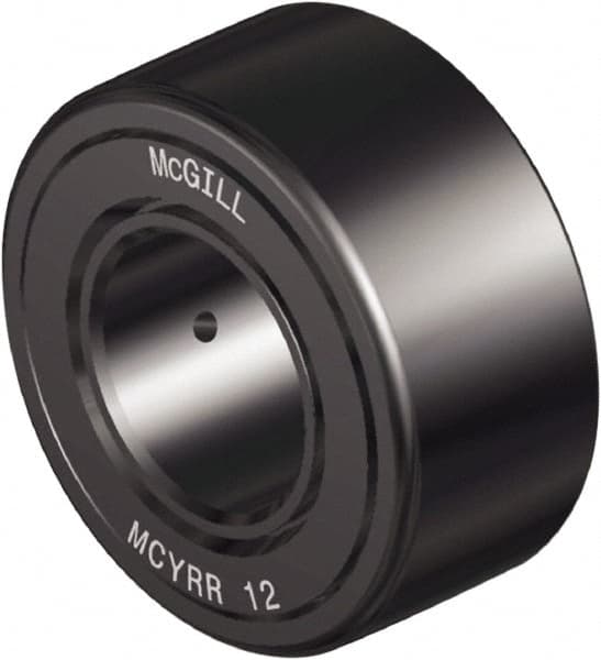 McGill - 35mm Bore, 72mm Roller Diam x 29mm Width, Steel Crowned Sealed Yoke Roller - 7,298 Lb Dynamic Load Capacity, 29mm Overall Width - Exact Tooling