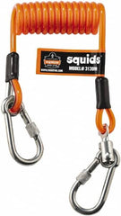 Ergodyne - 51" Long, 5 Lb Capacity, 0 Leg Carabiner Harness Lanyard - Vinyl Covered Aircraft Cable, Carabiner Anchorage Connection - Exact Tooling