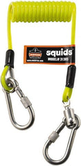 Ergodyne - 50" Long, 2 Lb Capacity, 0 Leg Carabiner Harness Lanyard - Vinyl Covered Aircraft Cable, Carabiner Anchorage Connection - Exact Tooling