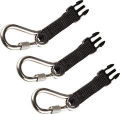 Ergodyne - 0.5' Long, 1 Lb Capacity, 0 Leg Quick Connect Harness Carabiner - Technora Cord, Carabiner Anchorage Connection - Exact Tooling