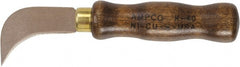 Ampco - 4-9/16" Long Blade, Nickel-Tin-Aluminum Alloy, Hooked, Linoleum Knife - 7-1/2" OAL - Exact Tooling