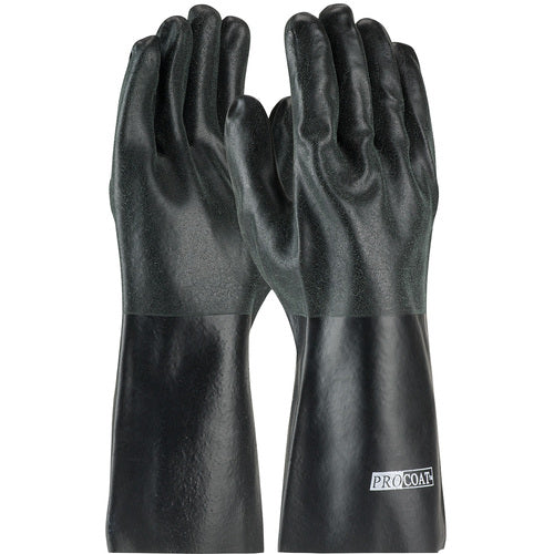 ‎58-8140DD Coated Supported Gloves - ProCoat - Supported PVC - Interlock Lined - Black - Sandy Finish - 14 Inch - Exact Tooling