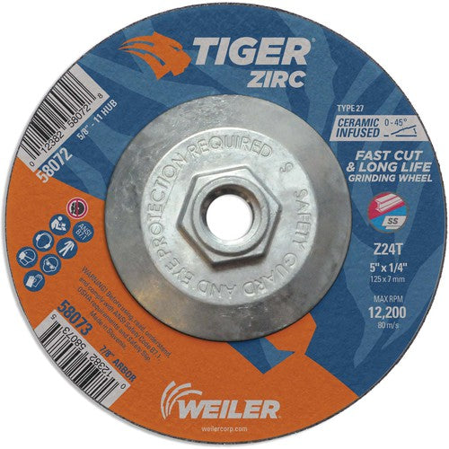 5X1/4 Z24T ZIRC T27 GRIND WHEEL - Exact Tooling