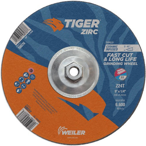 9X1/4 Z24T ZIRC T27 GRIND WHEEL - Exact Tooling