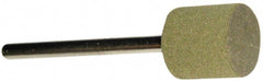 Grier Abrasives - 1/2" Max Diam x 1/2" Thick, Cylinder W185, Rubberized Point - Medium Grade, Aluminum Oxide, Mounted - Exact Tooling