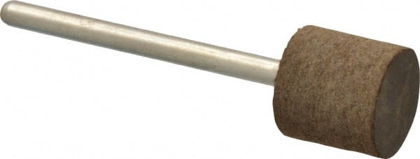 Grier Abrasives - 1/2" Max Diam x 1/2" Thick, Cylinder W185, Rubberized Point - Medium Grade, Aluminum Oxide, Mounted - Exact Tooling