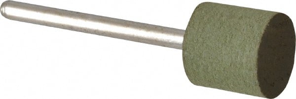 Grier Abrasives - 1/2" Max Diam x 1/2" Thick, Cylinder W185, Rubberized Point - Fine Grade, Aluminum Oxide, Mounted - Exact Tooling