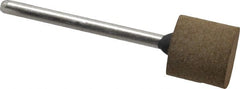 Grier Abrasives - 1/2" Max Diam x 1/2" Thick, Cylinder W185, Rubberized Point - Fine Grade, Aluminum Oxide, Mounted - Exact Tooling