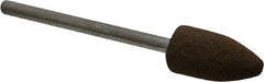 Grier Abrasives - 3/8" Max Diam x 2-1/4" Long, Cone B52, Rubberized Point - Medium Grade, Aluminum Oxide, Mounted - Exact Tooling