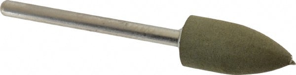 Grier Abrasives - 3/8" Max Diam x 2-1/4" Long, Cone B52, Rubberized Point - Fine Grade, Aluminum Oxide, Mounted - Exact Tooling