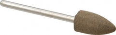 Grier Abrasives - 3/8" Max Diam x 2-1/4" Long, Cone B52, Rubberized Point - Fine Grade, Aluminum Oxide, Mounted - Exact Tooling