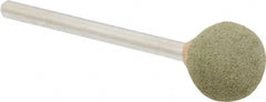 Grier Abrasives - 1/2" Max Diam x 1-3/4" Long, Ball B121, Rubberized Point - Medium Grade, Aluminum Oxide, Mounted - Exact Tooling