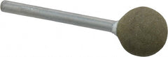 Grier Abrasives - 1/2" Max Diam x 1-3/4" Long, Ball B121, Rubberized Point - Fine Grade, Aluminum Oxide, Mounted - Exact Tooling