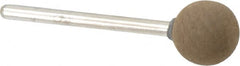 Grier Abrasives - 1/2" Max Diam x 1-3/4" Long, Ball B121, Rubberized Point - Fine Grade, Aluminum Oxide, Mounted - Exact Tooling