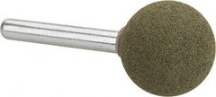 Grier Abrasives - 1" Max Diam x 2-1/4" Long, Cone A2, Rubberized Point - Coarse Grade, Aluminum Oxide, Mounted - Exact Tooling