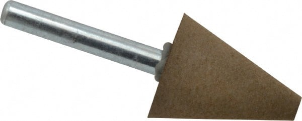 Grier Abrasives - 1" Max Diam x 2-1/4" Long, Cone A2, Rubberized Point - Medium Grade, Aluminum Oxide, Mounted - Exact Tooling