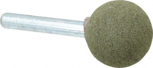 Grier Abrasives - 1" Max Diam x 2" Long, Ball A25, Rubberized Point - Coarse Grade, Aluminum Oxide, Mounted - Exact Tooling