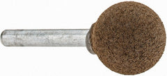 Grier Abrasives - 1" Max Diam x 2" Long, Ball A25, Rubberized Point - Coarse Grade, Aluminum Oxide, Mounted - Exact Tooling
