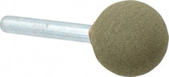 Grier Abrasives - 1" Max Diam x 2" Long, Ball A25, Rubberized Point - Medium Grade, Aluminum Oxide, Mounted - Exact Tooling