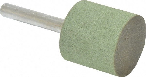 Grier Abrasives - 1" Max Diam x 2-1/2" Long, Cylinder W220, Rubberized Point - Medium Grade, Aluminum Oxide, Mounted - Exact Tooling